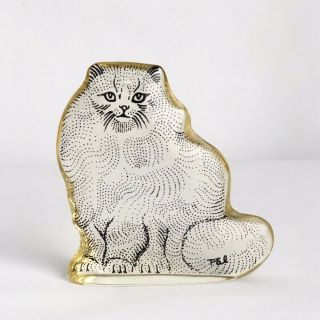 Vintage Abraham Palatnik Lucite Acrylic Persian Cat Figurine Brazil Op Art