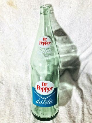 Dietetic Dr Pepper Bottle 26 Oz 1pint 10 Oz Rare And Near Chevron Logo