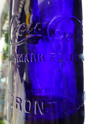 Rare purple Toronto,  Ontario COCA - COLA straight side soda bottle 3