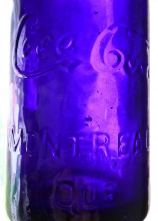 Rare purple Montreal,  Quebec COCA - COLA straight side soda bottle 3