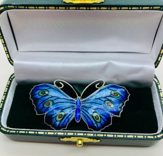 Stunning Antique J.  Atkins & Sons Sterling Silver Enamel Butterfly Brooch/pin