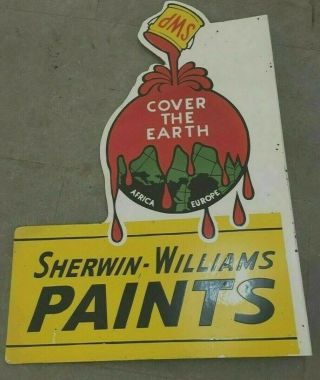 Porcelain Sherwin Willams Enamel Sign Size 36 " X 24.  5 " Inches