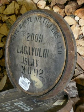 2009 Lagavulin Islay Whisky Cask Barrel Lid Braced Ready To Hang 22 " Wide