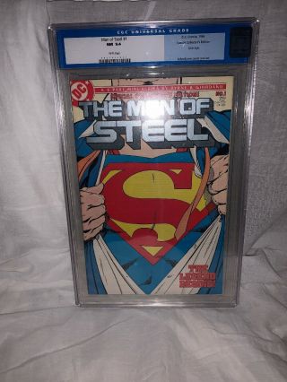 Man Of Steel 1 Cgc 9.  4 Nm White Pages Superman Special Edition Variant 1986