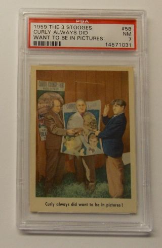 1959 The 3 Stooges " Curly Always Did Want To Be In Pictures " 58 Psa 7 Nm