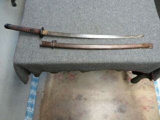 Wwii Japanese Army Nco Late War Sword W/ Matching Numbered Scabbard