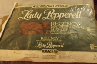 Lady Pepperell Blanket King Size 102”x90” Satin Trim Brown - Vintage -