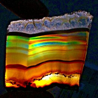 63ct Top Grade Rainbow Iris Agate Polished Slice Multi - Color Fire 100 Natural
