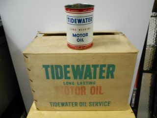 Vintage Tidewater Motor Oil One Quart Empty Cans - Case Of 24 - Nos