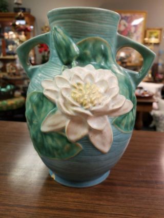 Vintage Roseville Pottery Water Lily Blue? Green?