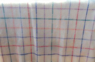 Vintage Pendleton 100 Virgin Wool Blanket 49x63 Cream With Pastel Stripe Colors 3