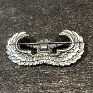 Vintage Ww2 Era Sterling Silver Us Army Pin Back Glider Wings Badge