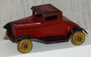 Vintage Wyandotte Pressed Steel Coupe Car - Red / Black -