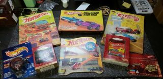 Vintage Hot Wheels Collectors Case,  Coloring Books,  Redline Fast Cars Book