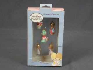 5 Enesco Precious Moments Miniature Ornaments Christmas 2002 2