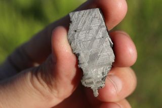 Muonionalusta Meteorite Etched Part Slice 7.  4 Grams