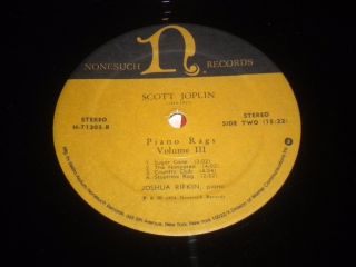 Scott Joplin - Piano Rags Vols.  1 - 3 - 3x Vinyl Record LP Albums - 1974 3
