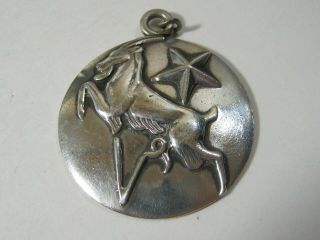 Margot De Taxco Vintage Mexican Silver Zodiac Charm Or Pendant Capricorn