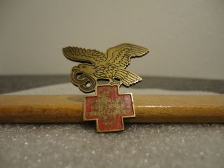 Ww2 American Red Cross " Donut Cluster " Pin (extremely Rare Pin) 1.  75 " -