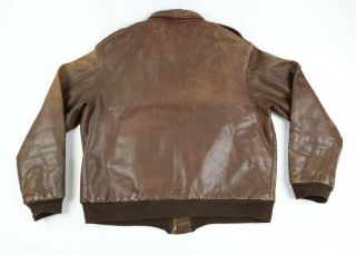 Vintage WW2 Poughkeepsie Type A - 2 Leather Bomber Flight Jacket Air Force US Army 2