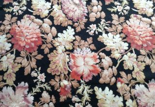 Antique Vintage French Floral Fabric Cotton Cretonne Shabby Chic Upholstery