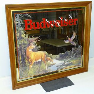 Budweiser Beer Mirror,  Deer,  Pheasant,  1994 Wildlife,  No.  102 - 305,  Large