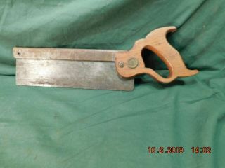 Vintage Back Saw Stamped Disston U.  S.  A 10 " Blade Good User Antique Tool