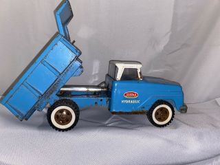 Vintage 1960s Tonka Pressed Steel Hydraulic Dump Truck Blue - 100 Functional