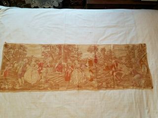 Antique Romantic Wall Hanging Tapestry 56 - 1/2 " X 18 - 3/4 " - Ships In The Usa Only