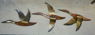 3 Flying Geese Mid Century Modern Wall Plaques Decor Vintage Man Cave Rec