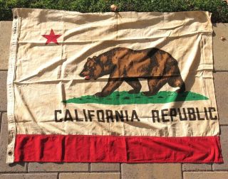 Vintage All Cotton California Bear Flag - 3 