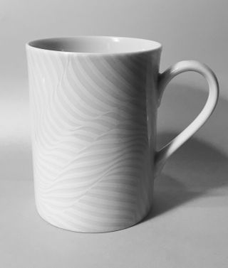 Swid Powell White Stripes Tall Coffee Mug Robert Trix Haussmann Rare