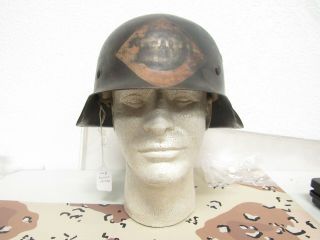 Wwii German M - 1942 Helmet Shell With Paint And Liner Band