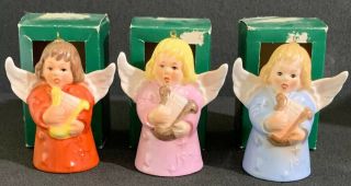 Goebel Angel Bell Annual Ornaments (3) 1978 Three Different Colors Box