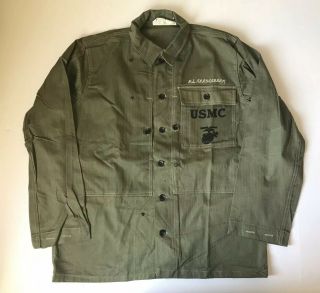 Unworn Vtg Usmc P44 Hbt Us Marines Herringbone Field Utility Jacket Shirt 1940s