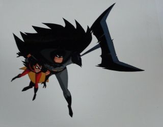 Batman Animated Series Production Cel Batman Robin Over The Edge