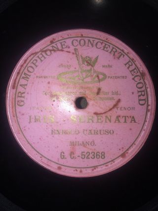 Enrico Caruso 10  - Pink G&t - Gc 52368 - 78 Rpm Record - Iris Serenata
