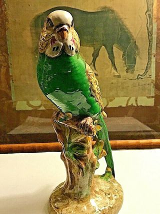 Rare Vintage Italian Ceramic Porcelain Parrot Made In Italy 2410