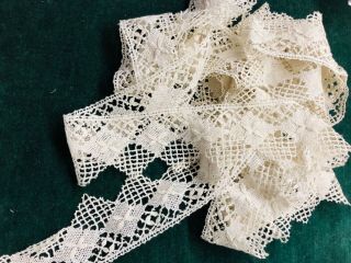 Antique French Wide Cotton Lace 5 Yds
