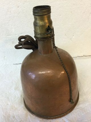 Antique Arts & Crafts Era Hammered Copper Bronze Jug Lamp Dirk Van Erp Type 3