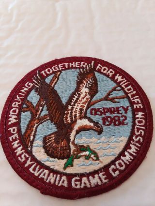 Vintage 1982 Pa Game Commission Osprey Patch Together For Wildlife