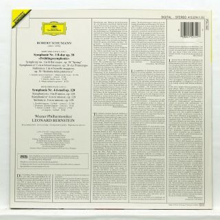 BERNSTEIN - SCHUMANN symphonies nos.  1 & 4 - DG digital 415 274 - 1 ger LP NM, 2