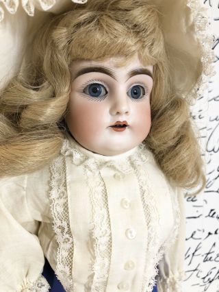 Kestner 17” Antique German Blond Bisque Doll Kid Leather Body