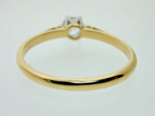 Vintage Art Deco Diamond 0.  21cts Solitaire 18 Ct Gold & Platinum Ring Size K 1/2 3