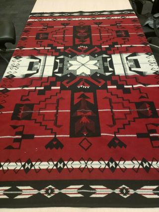 Pendleton Beaver State Wool Blanket 64”x 78” Reversible Black Gray Red Flawed