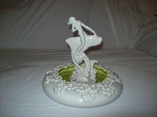 Vintage Royal Haeger Nude Woman Flower Frog & Console Bowl Art Pottery