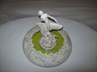 Vintage Royal Haeger Nude Woman Flower Frog & Console Bowl Art Pottery 2