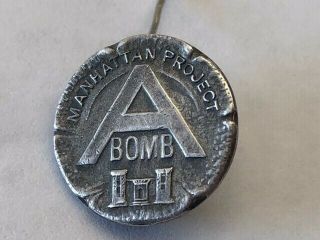 Ww2 Manhattan Project Atomic " A " Bomb Workers Pin - Sterling