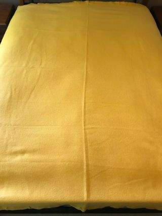 Vintage Faribo Wool Blanket Gold with Gold Satin Binding 78 