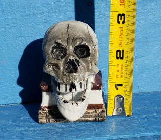 Antique Vintage Bisque Halloween Skull Nodder Bobble Jaw Made In Occupied Japan